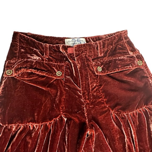 Last Chance NWOT Free People Lotus Crushed Velvet Balloon Pants in Rusty Wine 25 - Picture 14 of 16